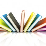 colored books isolated on glossy white #5